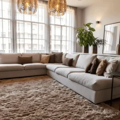 Interieur05 tapis à poils longs Fender taupe - 230 x 160 cm Best