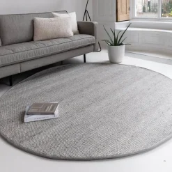 Interieur05 Wollen Vloerkleed Rond Lichtgrijs Vik - 160 x 160 cm Clearance