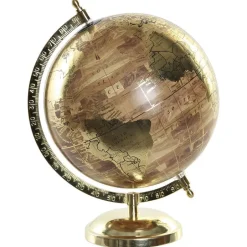 Items Deco Wereldbol/globe op voet - kunststof - goud - 20 x 28 cm Discount