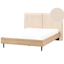 Beliani IZERNORE - Bed - Beige - 140 x 200 cm - Bouclé Online