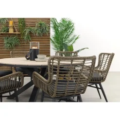 Garden Impressions Jasmine natural / Edison 148 cm. - ronde tuinset