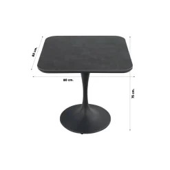 Van der Garde Tuinmeubelen - Premium Jasmine/Toscara bistroset 80x80 cm. - Zwart/Keramiek Hot