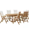 Beliani JAVA - Tuinset voor 6 - Lichte houtkleur/Wit - Acaciahout Clearance