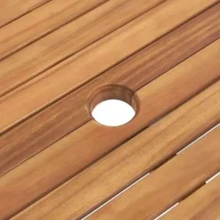 Beliani JAVA - Tuinset voor 6 - Lichte houtkleur/Wit - Acaciahout Clearance