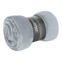 James & Nicholson J&N Fleece deken/plaid - polyester - lichtgrijs- 180 x 130 cm