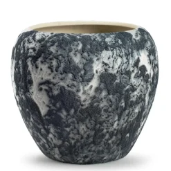 Jodeco Plantenpot Marble - wit/zwart - keramiek - 24x22 cm Hot
