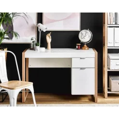 Beliani JOHNSON - Bureau - Wit - Vezelplaat Hot