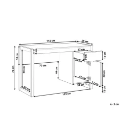 Beliani JOHNSON - Bureau - Wit - Vezelplaat Hot