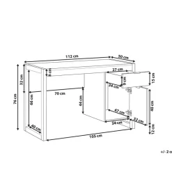 Beliani JOHNSON - Bureau - Wit - Vezelplaat Hot
