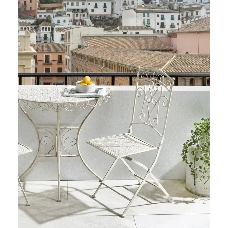 Leen Bakker JUINA - Set van 2 tuinstoelen - Lichtbeige - IJzer Hot