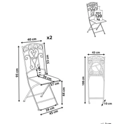 Leen Bakker JUINA - Set van 2 tuinstoelen - Lichtbeige - IJzer Hot