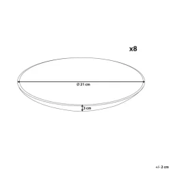 Leen Bakker JUNIPER - Bijzetborden set van 8 - Lichtblauw - Steengoed