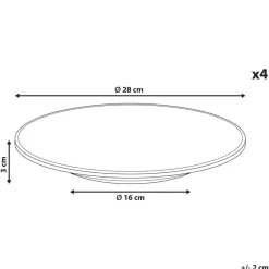 Leen Bakker JUNIPER - Dinerborden set van 4 - Lichtblauw - Steengoed Clearance