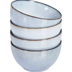Leen Bakker JUNIPER - Kom set van 4 - Lichtblauw - Steengoed Discount