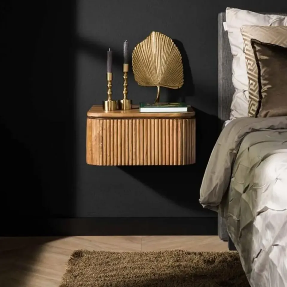 Kalfort Belisa Nachtkastje hangend 1 lade mangohout 45x40x21 Discount