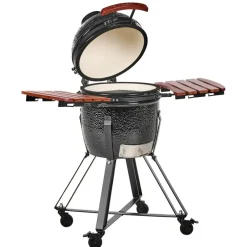 Leen Bakker KAMADO - Houtskoolgrill - Zwart - Keramiek New