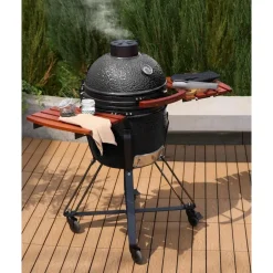 Leen Bakker KAMADO - Houtskoolgrill - Zwart - Keramiek New