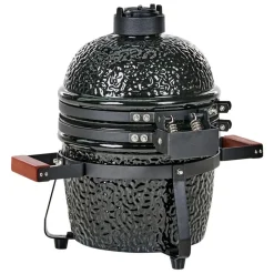 Leen Bakker KAMADO - Mini houtskoolgrill - Zwart - Keramiek