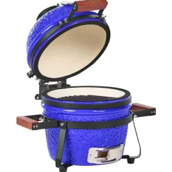 Leen Bakker KAMADO - Mini houtskoolgrill - Blauw - Keramiek Best