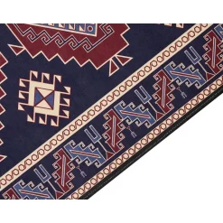 Beliani KANGAL - Loper tapijt - Blauw/Rood - 60 x 200 cm - Polyester