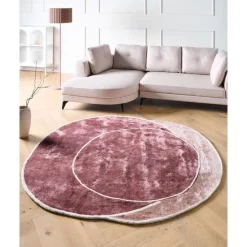 Leen Bakker KANRACH - Vloerkleed - Roze - 200 x 200 cm - Viscose