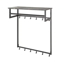 Giga Living Kapstok - Zwart Metaal - 80x30x24cm - 12-Haken - Roede Best