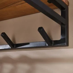 Dimehouse Kapstok Henry acaciahout 6 haken - 35x100x17 cm - Hout - Bruin Outlet