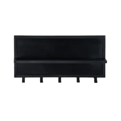 Livingfurn Kapstok Mangohout Zwart - 17x70x32cm - Kapstok Brix Caro Clearance