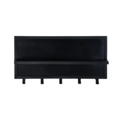 Livingfurn Kapstok Mangohout Zwart - 17x70x32cm - Kapstok Brix Caro Clearance