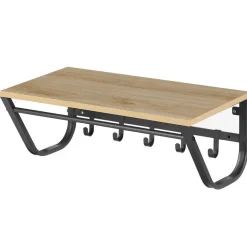 Merkloos Kapstok voor de Muur - Wandkapstok met Haken in Lichte Eik Kleur - 60 cm Lang New