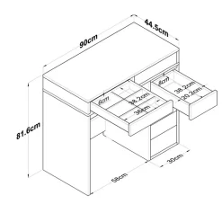 Arabic House Kaptafel Wit Hout - 90x44,5x81,6cm - Beyas Hot