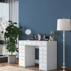 Arabic House Kaptafel Wit Hout - 120x44,5x81,6cm - Beyas Hot