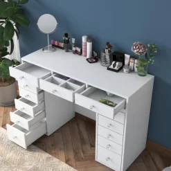 Arabic House Kaptafel Wit Hout - 120x44,5x81,6cm - Beyas Hot