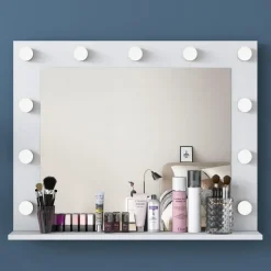 Arabic House Kaptafel Wit/Glas - Incl. Spiegel - 120x44,5x79,8cm - Beyas Clearance