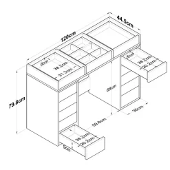 Arabic House Kaptafel Wit/Glas - 120x44,5x79,8cm - Beyas Sale