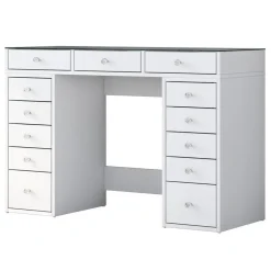 Arabic House Kaptafel Wit/Glas - 120x44,5x79,8cm - Beyas Sale