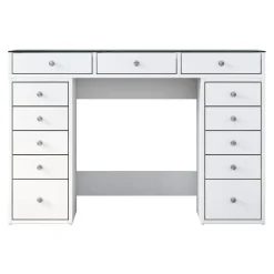 Arabic House Kaptafel Wit/Glas - 120x44,5x79,8cm - Beyas Sale