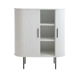 Giga Living Kast Metaal Eikenhout Wit - 100x40x118cm - Nola
