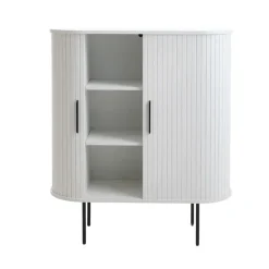Giga Living Kast Metaal Eikenhout Wit - 100x40x118cm - Nola