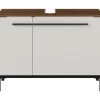 Germania Kast voor onder wastafel Charlisa met 2 deuren en 2 legplanken - walnoot/greige New