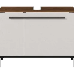 Germania Kast voor onder wastafel Charlisa met 2 deuren en 2 legplanken - walnoot/greige New