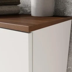 Germania Kast voor onder wastafel Charlisa met 2 deuren en 2 legplanken - walnoot/greige New