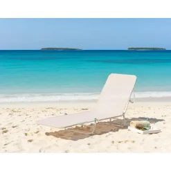 Leen Bakker KASTORIA - Ligstoel - Beige - Mesh Outlet