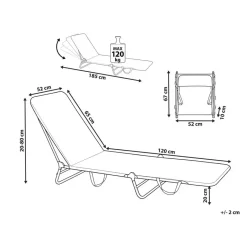 Leen Bakker KASTORIA - Ligstoel - Beige - Mesh Outlet
