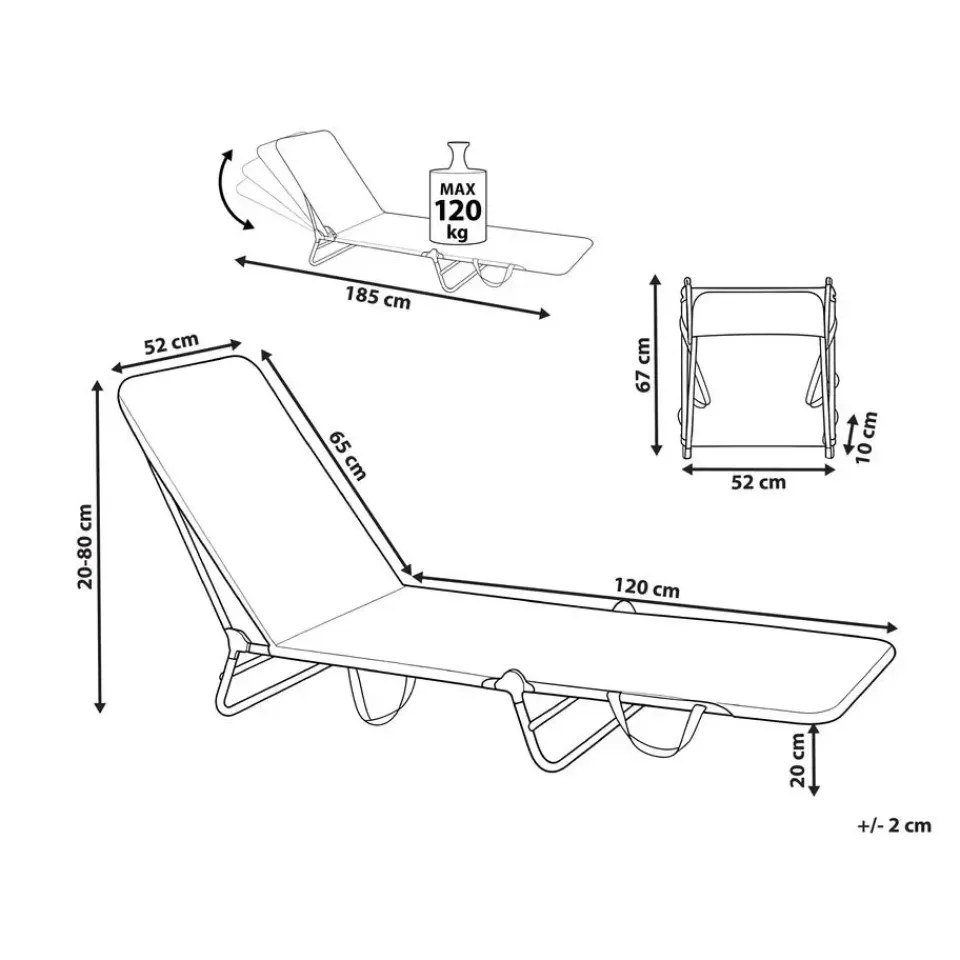 Leen Bakker KASTORIA - Ligstoel - Beige - Mesh Outlet