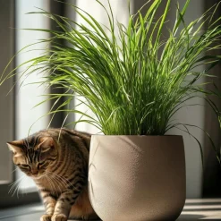 Plant in a Box Kattengras - Set van 4 - Cyperus zumula - Hoogte 30-40cm - ⌀12cm Outlet