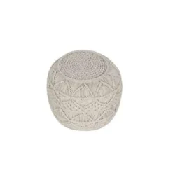 Beliani KAYSERI - Poef - Beige - 40 cm - Katoen Best