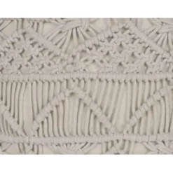 Beliani KAYSERI - Poef - Beige - 40 cm - Katoen Best