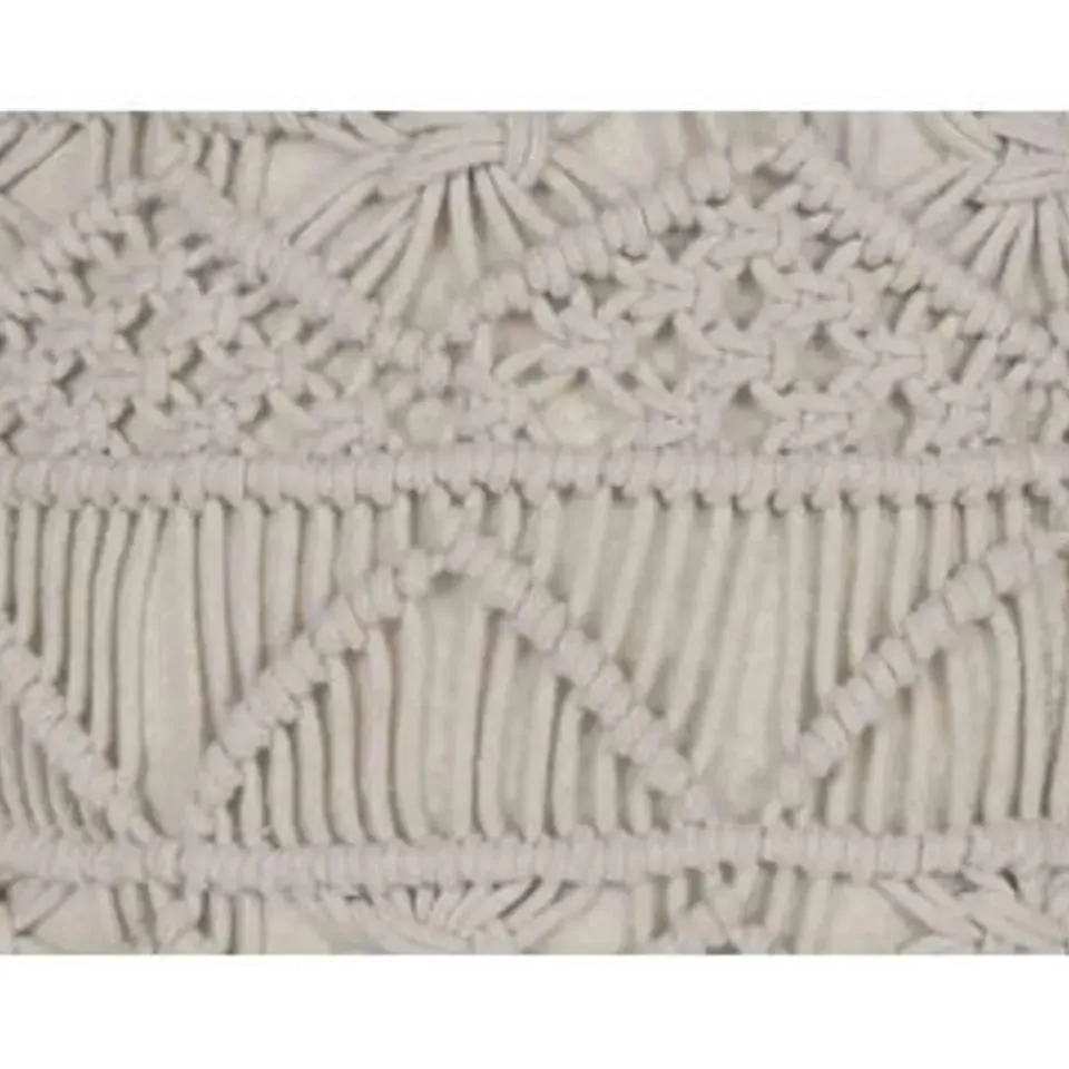 Beliani KAYSERI - Poef - Beige - 40 cm - Katoen Best