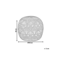 Beliani KAYSERI - Poef - Beige - 40 cm - Katoen Best